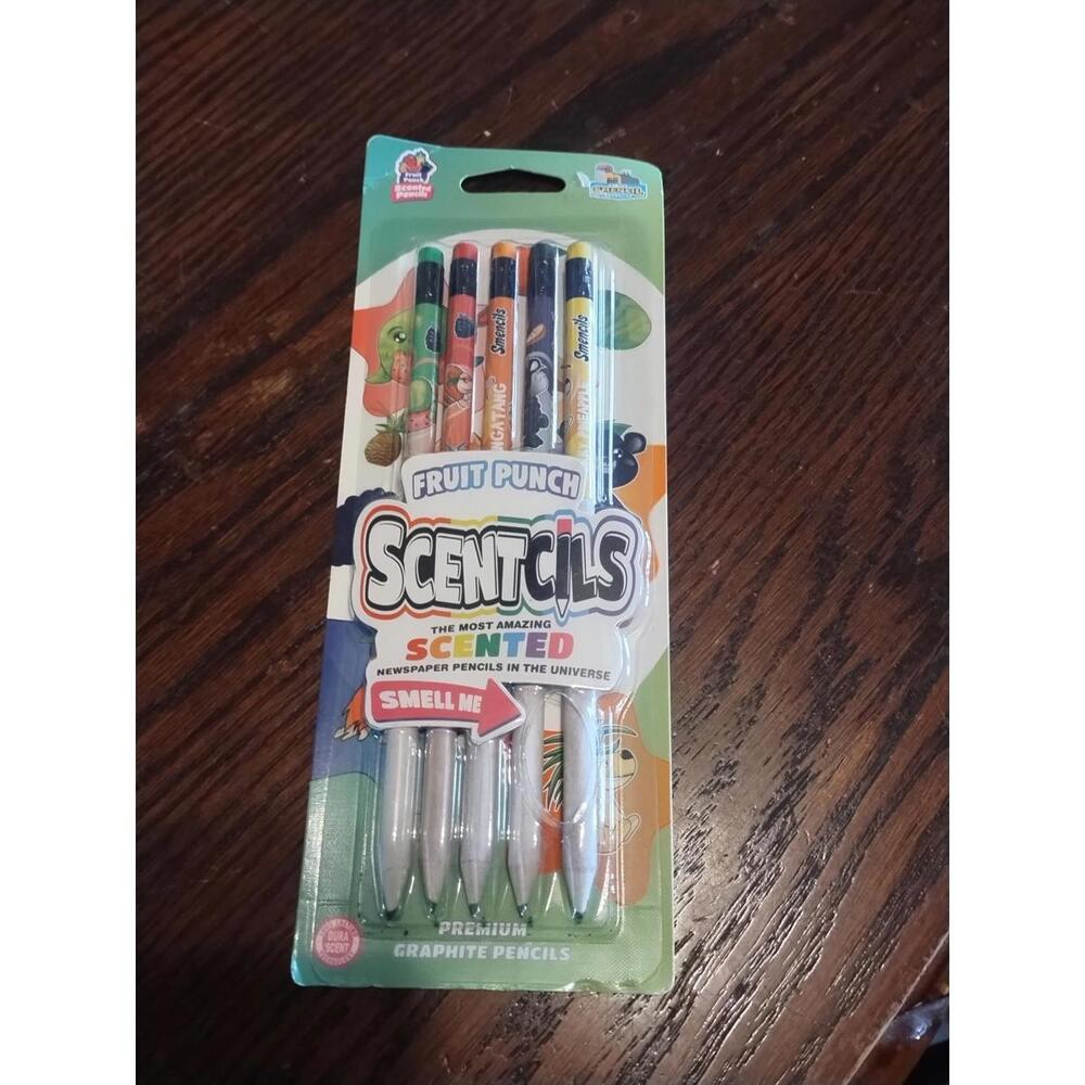 Scentcils Fruit Punch Scented Pencils Scentco HB #2 Non-Toxic Colorful 5 Pack